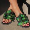 Embroidery Bow Knot Sandals Summer Slippers Women Flat Flip Flops Ladies Soft Slides Shoes