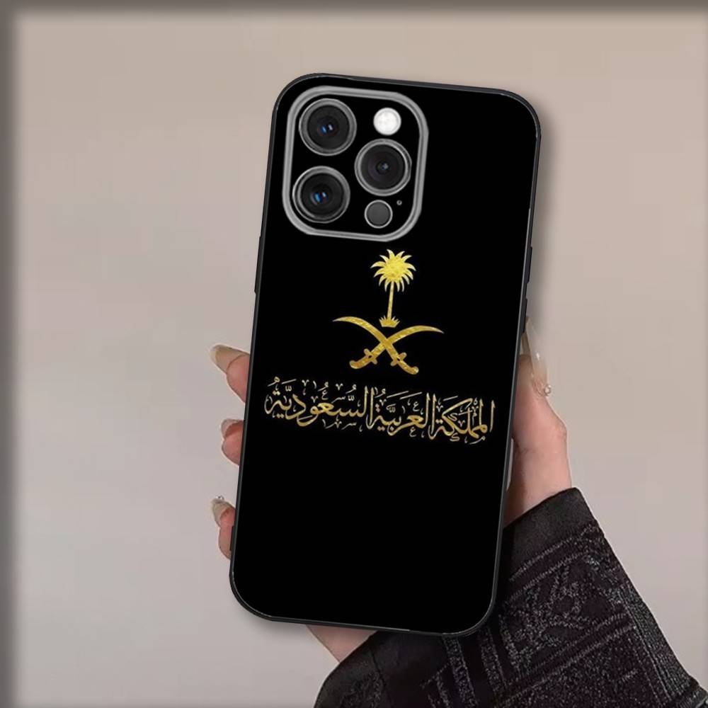 Чехол для телефона Саудовской Аравии для iPhone 17,16,15,14,13,12,11,Pro,Max,Plus,Air,X,XS,XR,SE,8,7,Mini,Мягкий Черный Funda