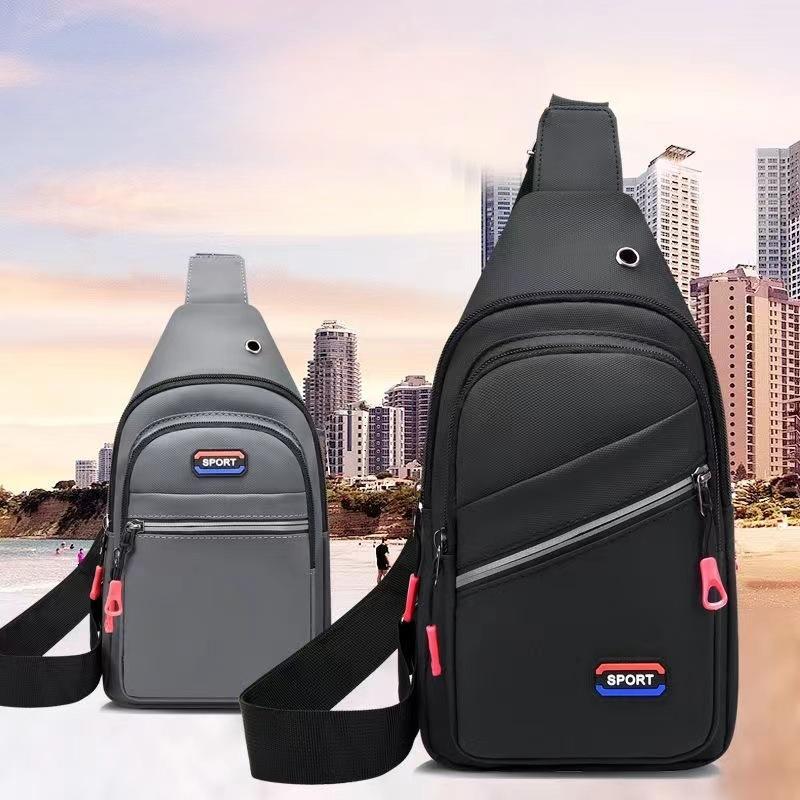 New Multifunctional Chest Bag Men's Fashion Trend Oxford Cloth Shoulder Bag Korean Style Casual Waterproof Messenger Bag
