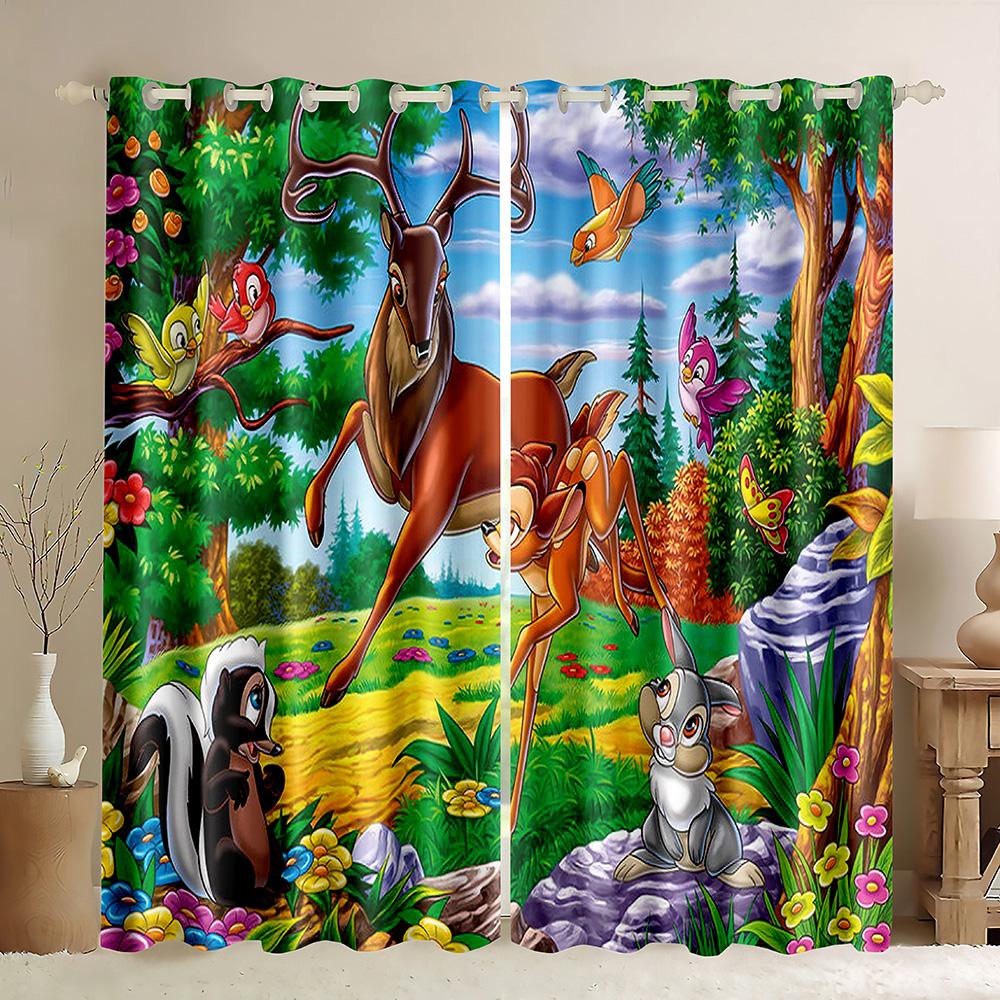 Сафари животные мультфильм джунгли лес окна шторы жалюзи для гостиной детская спальня ванная комната кухня дверь домашний декор 2 шт