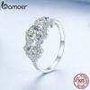 BAMOER 925 Sterling Silver Sparkling Star Ring Engagement Wedding Ring Eternity Promise For Women Fine Jewelry