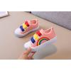 Детская парусиновая обувь с крючками и петлями для мальчиков и девочек, радужная обувь на плоской подошве, весенние детские нескользящие удобные кроссовки для отдыха, теннисная обувь для малышей