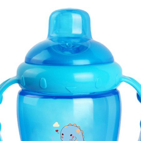Чашка-непроливайка, 225 мл, мультяшный дизайн, двойные ручки, пищевые материалы, детская бутылочка-непроливайка для путешествий