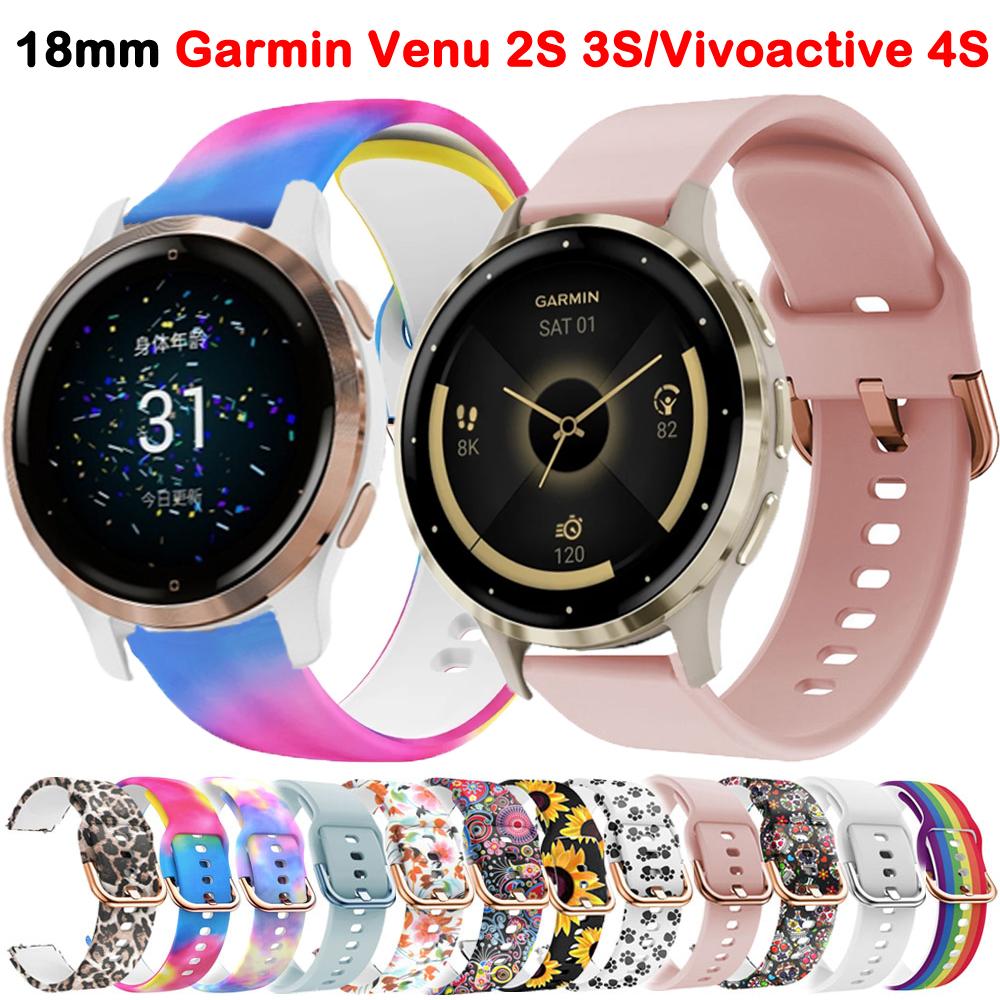 Для умных часов Garmin Venu 2S 3S Ремешок Vivoactive 4S Move 3S/Rey/Forerunner 265S 255S Браслеты Ремешок для часов Спортивный 18 мм Браслет
