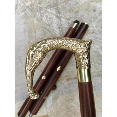 Винтажный дизайн слона, трость, деревянная трость, латунная ручка, ручка, подарок