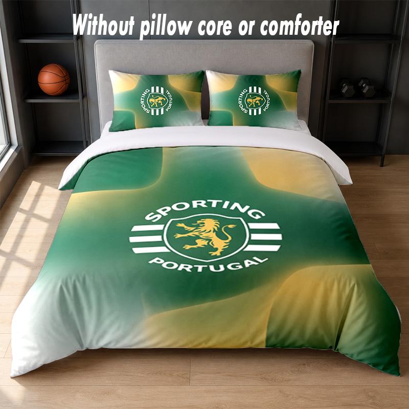 Sporting CP FC Design Bed Bedding Set 1 Duvet Cover + 2 Pillowcases Soft Breathable Household Bed Linens