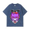 275 GSM Washed T-shirts 100% Cotton Pokemon V10 Gengar Print Unisex Heavy Cotton T Shirt