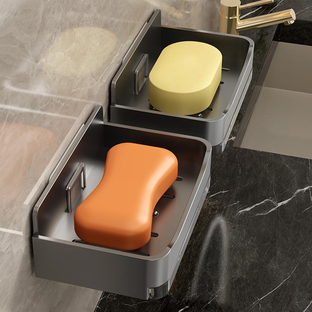 2 шт. настенный держатель для мыла для ванной комнаты, простая установка, двухслойный, с дренажем, экономящий место, органайзер для мыла для ванной комнаты