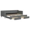 Pull Out Daybed with Drawers Dark Grey 80 x 200 cm Fabric