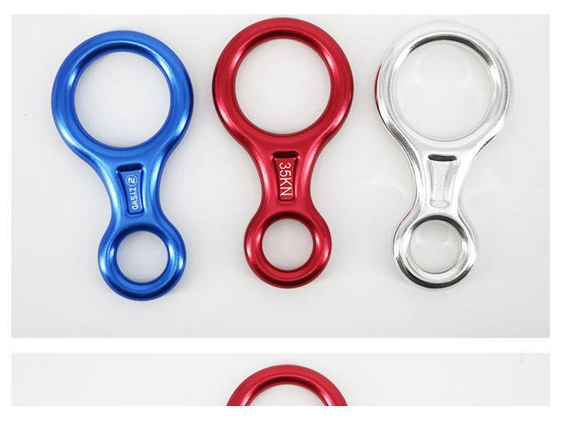 Aluminum Alloy 35KN Figure-Eight Descender for High-Altitude Rock Climbing and Abseiling