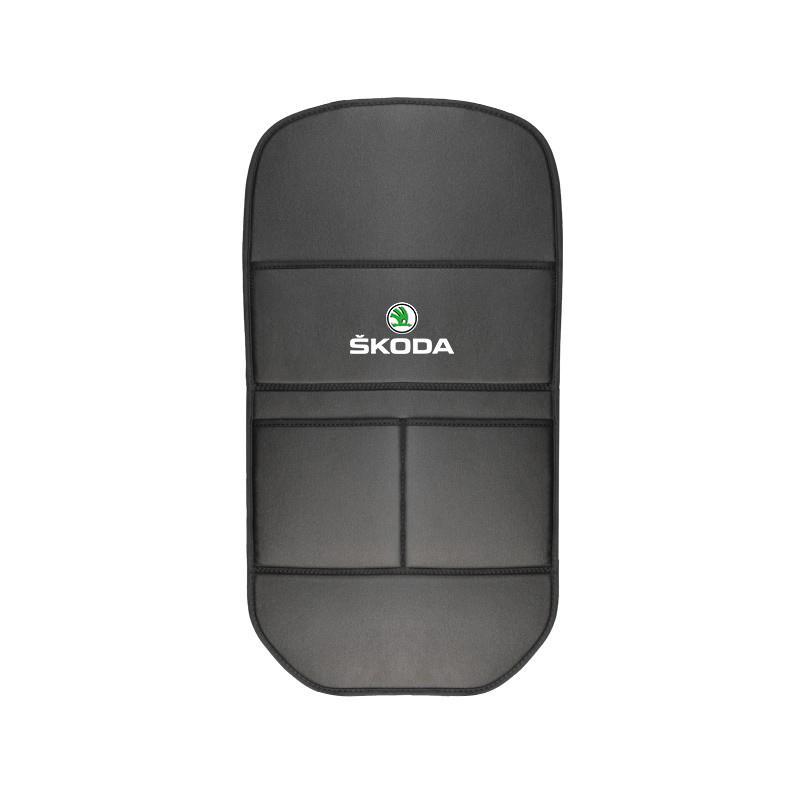 AGTQ2 Car Seat Back Anti-Kick Mat Protector Pad Cover For Skoda Octavia Superb Rapid Kodiaq Karoq Enyaq Vision Yeti Scala Fabia Kamiq