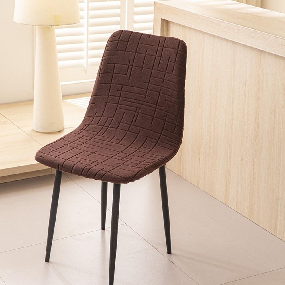 Stretchy Fabric Dining Chair Cover Geometric Texture Seat Case Seat Back Cover Office Chair