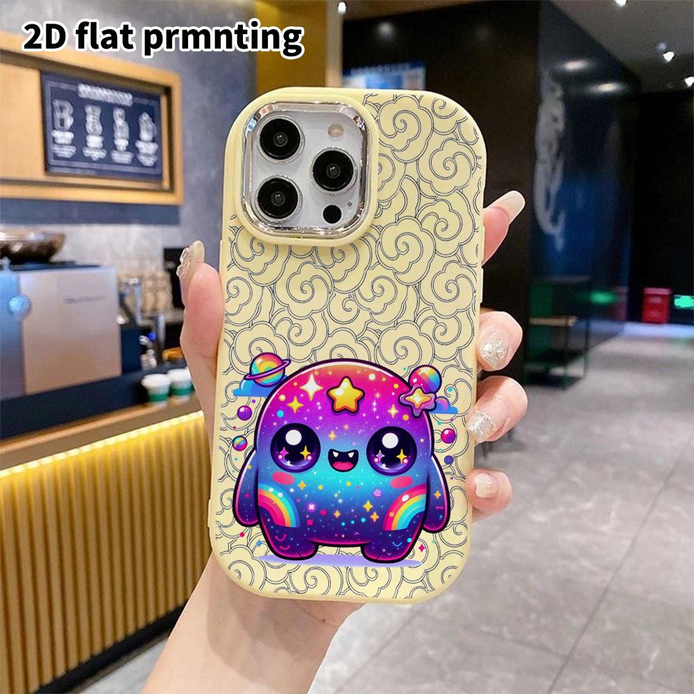 Phone case: 2D flat design suitable for iPhone 18 17 16 15 14 13 Pro protective case, couple style, little starry monster, Christmas and Halloween gif