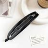 European Pearl Rhinestone Banana Hair Clip - Elegant Black Hair Comb Accessory for Women