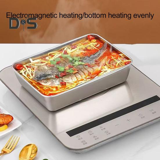 Ланч-бокс из нержавеющей стали с прозрачной крышкой, герметичный пищевой контейнер для сыра, мясных деликатесов, фруктов, духовки, выпечки, пикников, с рельефным дном, с узорами для еды