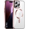 Protective Case - BOOLING - for iPhone 16 Pro - Transparent - Pink - Wireless Fast Charging