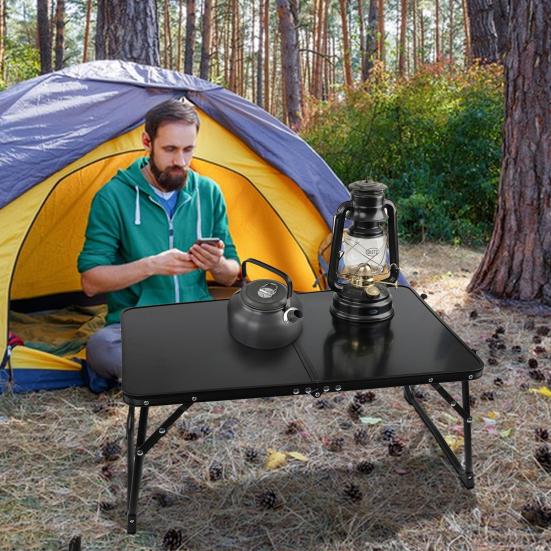 Folding Camping Table Portable Rubber Handle Heavy Duty Aluminum Alloy Anti-slip Multifunction Outdoor Hiking Picnic BBQ Portable Tea Table