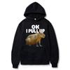 Мужская толстовка с капюшоном Ok I Pull Up Capybara Graphic Print