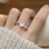 Korean Version Plain Ring Irregular 925 Sterling Silver Versatile Ring Women's Niche Ins Style Design Non-fading Combination Ring