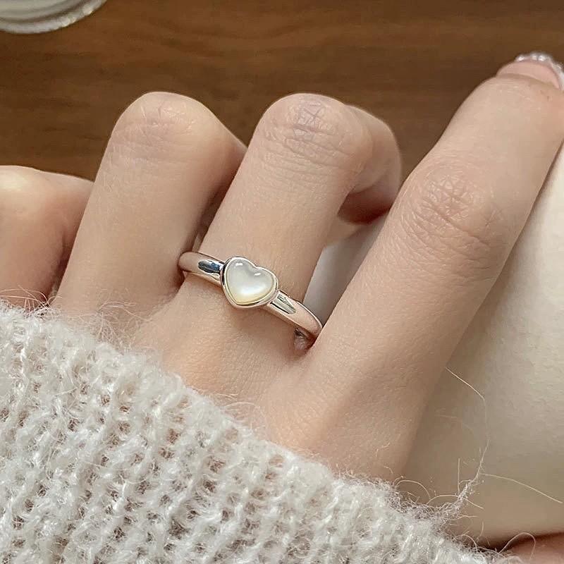 Korean Version Plain Ring Irregular 925 Sterling Silver Versatile Ring Women's Niche Ins Style Design Non-fading Combination Ring