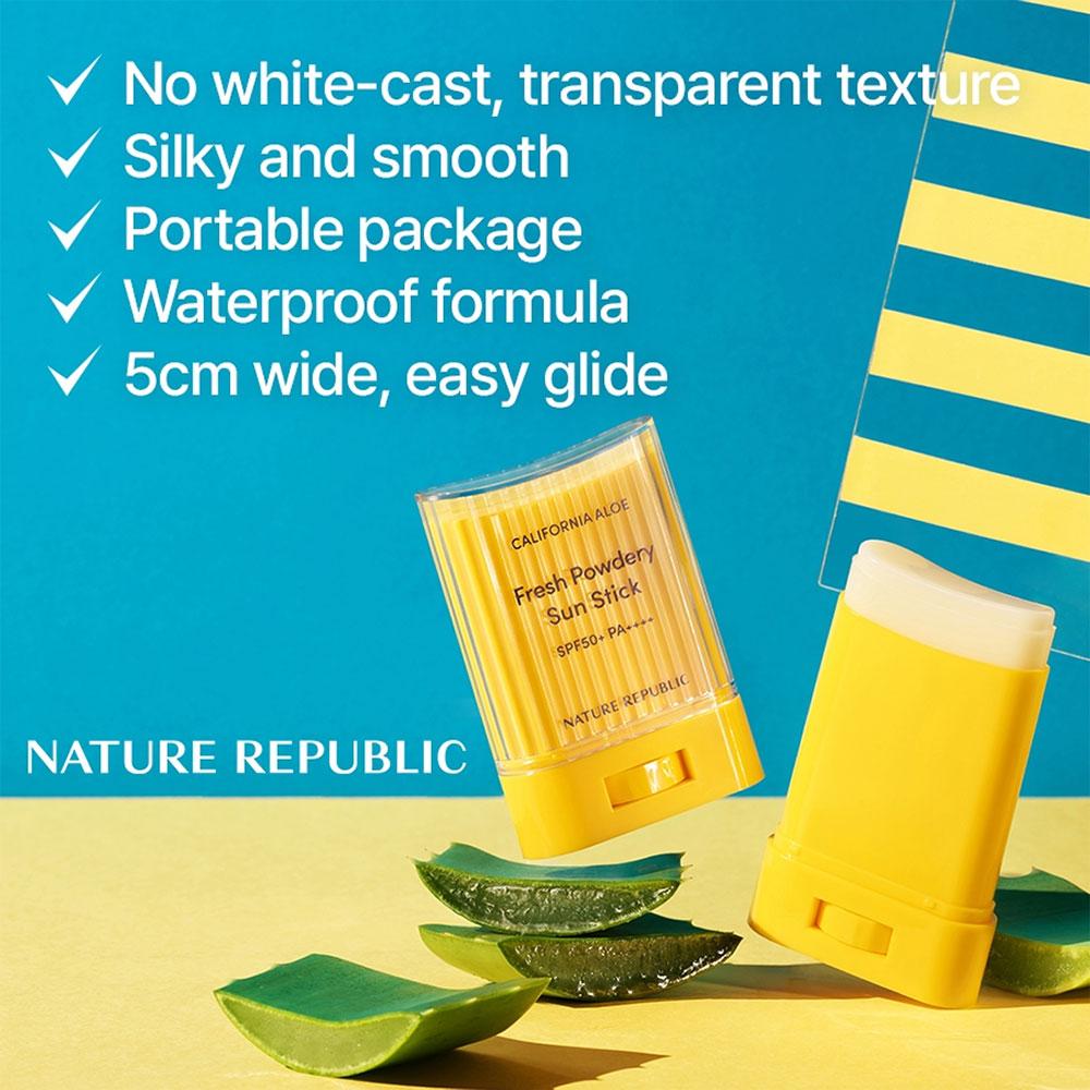 Nature Republic Алоэ Свежий солнцезащитный стик 24г (SPF50 +)