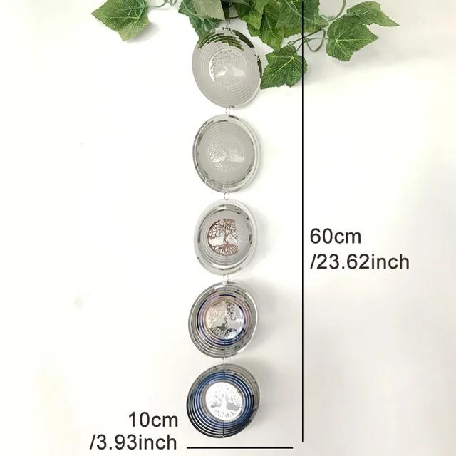 3D вращающиеся колокольчики в виде дерева жизни, колокольчики для домашнего декора, эстетическое украшение для сада, подвесные украшения для улицы, набор колокольчиков