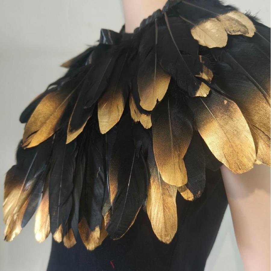 [7345] Перьевая шаль, Хэллоуин Перо Наряд Поддельный воротник Костюм в готическом стиле