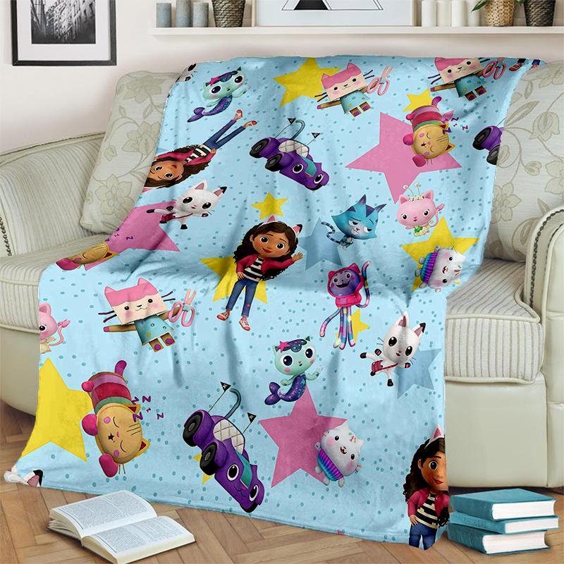 Style New Gabbys Dollhouse Cartoon Girl Gift Blanket,Soft Throw Blanket for Home Bedroom Bed Sofa Travel Picnic Cover Kids