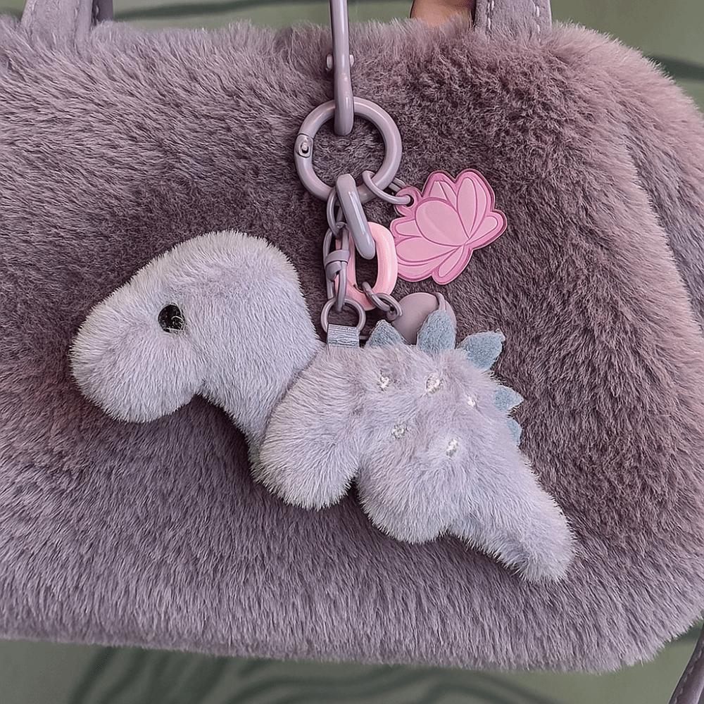 Fashionable Dopamine Dinosaur Plush Pendant Plush Material Dinosaur Plush Keyring Keychain Decor