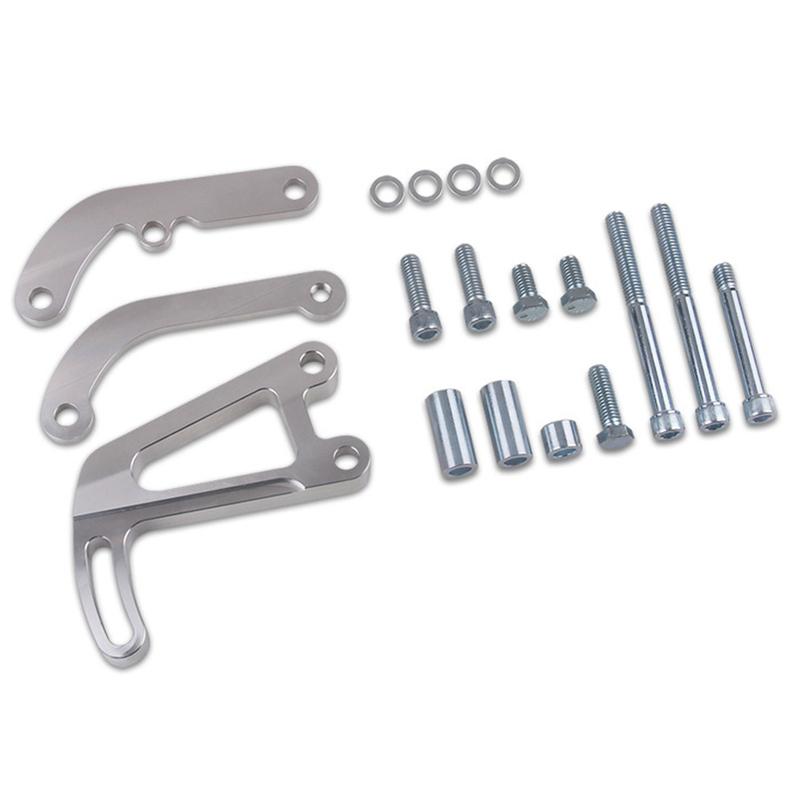 Polished Aluminum SB Power Steering Bracket For Chevy SBC Long Water Pump LWP 350 Small Block Power Steering Mount