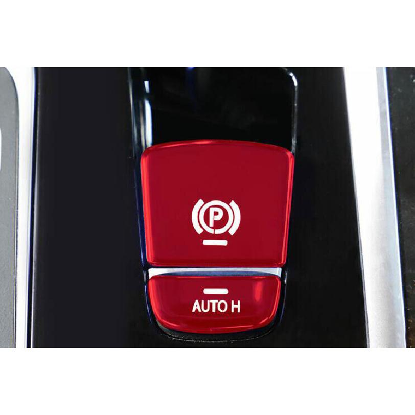 Fit For BMW 5 Series G30 2018- Red aluminium Handbrake E-Brake Cover Sticker
