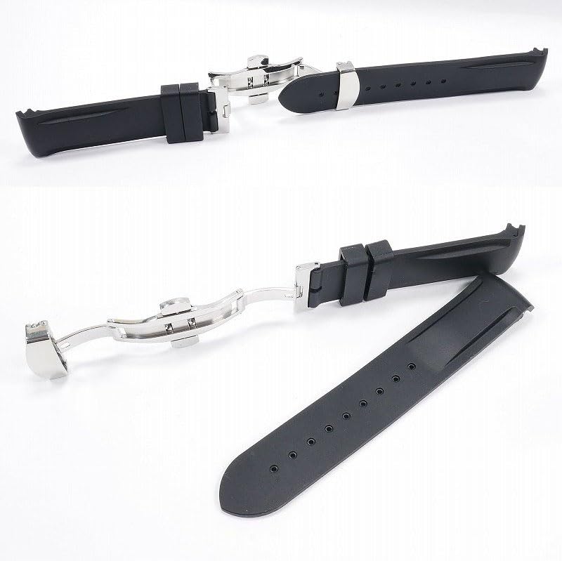 Эксклюзивный резиновый ремешок Swatch x OMEGA с D-образной пряжкой (черный)