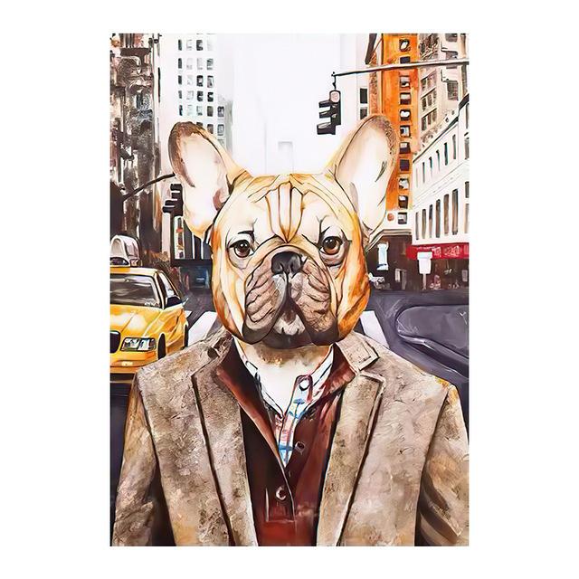 Декор спальни Забавные абстрактные животные Холст Картины на стене Современные мопсы Художественные постеры и принты Декор комнаты Без рамки