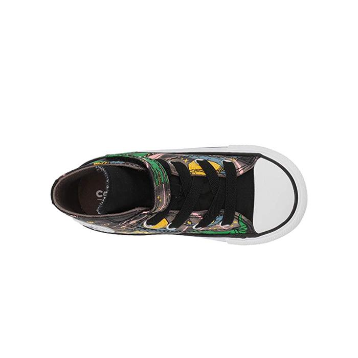 Converse Chuck Taylor All Star Interstellar Dinos Высокие кеды на липучках, повседневные парусиновые туфли, серо-коричневые, для младенцев и малышей