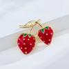 Korean Style Strawberry Brooch Pin for Women - Cute Cardigan and Coat Accessory