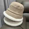 Simple Plush Edge Bucket Hat Women's Winter Tide Thickened Warm Ear Protector Basin Hat New Versatile Hat