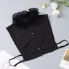 Front Tie White Lapel Fake Collar Blouse Detachable Collar Fake Women Vintage Lace Ladies False Blouse Collar Half Shirt