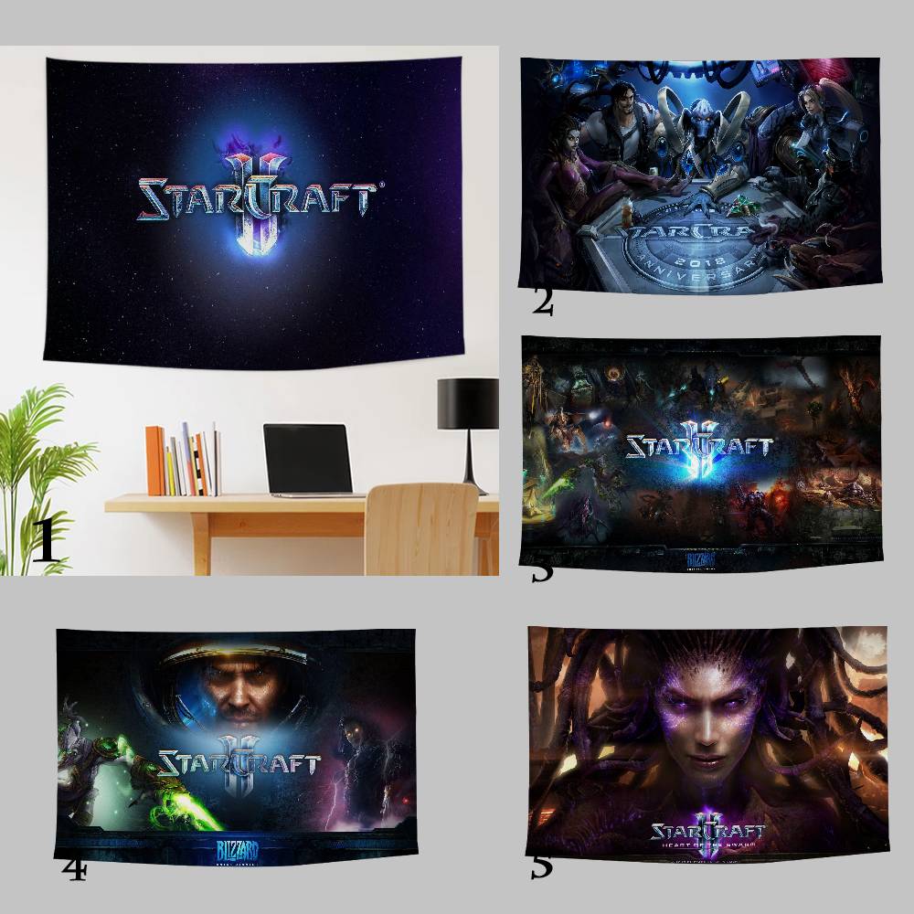 1 шт. Игровое искусство StarCraft 2 Гобелен Печать Арт Японский настенный гобелен Аниме Настенное украшение для дома
