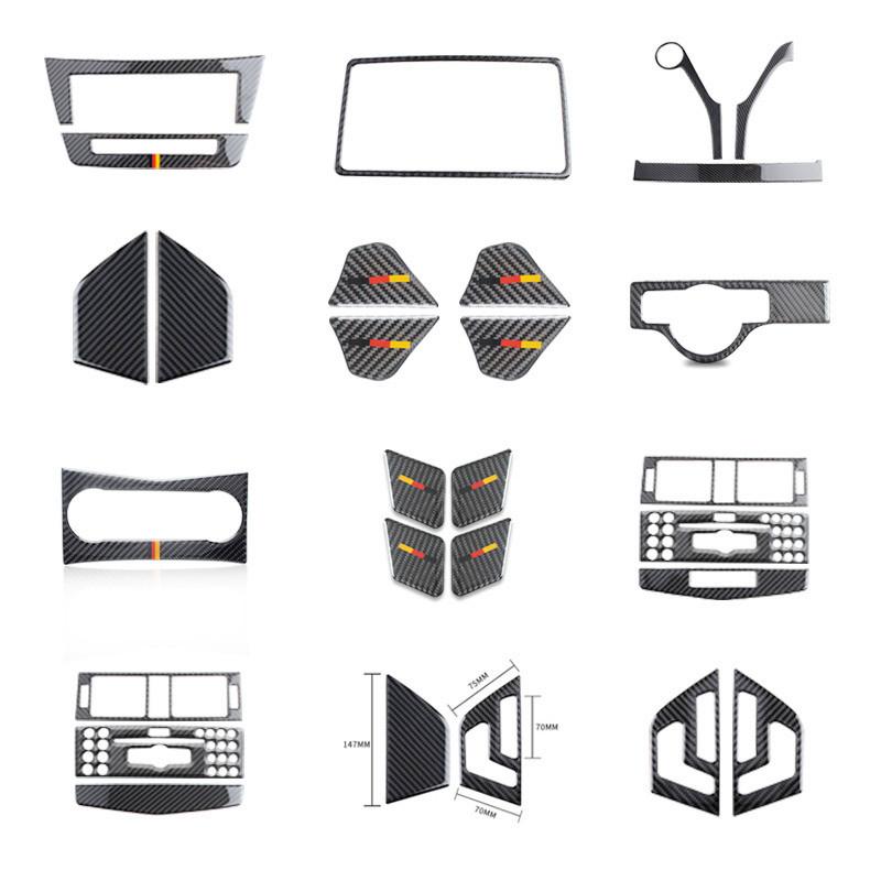 Углеродное волокно, модификация салона автомобиля, накладка, полоски, декоративные наклейки для Mercedes Benz C W204, внутренняя отделка автомобиля