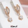 Женские висячие серьги Kinel со снежинками из натурального циркона, розовое золото, повседневные украшения, легко сочетаются