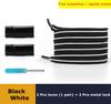 1 Pair Black Shoe Laces Elastic No Tie Shoelaces Magnetic Metal Lock Man And Woman Shoe Accessories Lazy Shoelace Of Sneakers