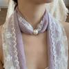 Multifuctional Polka Dot Chiffon Scarf Lace Waist Accessories Fresh Geometric Pattern Belt Women