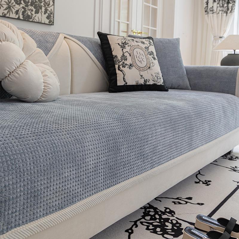 Кожаный диван, специальная подушка для дивана, универсальная нескользящая подушка на четыре сезона, простой современный однотонный чехол для дивана в скандинавском стиле, тканевый чехол