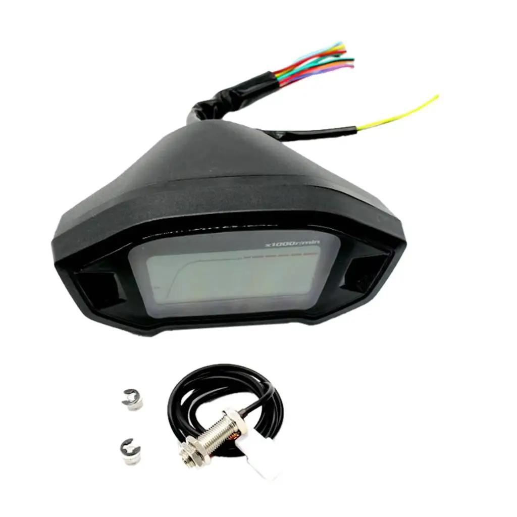 Universal Motorcycle LCD Digital 13000rpm Speedometer Backlight Motor Vehicle for 2-4 Cylinders Meter Odometer 7 Colors Adjust