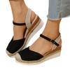 Women Closed Toe Wedge Sandals Women 2024 Summer Buckle Strap Gladiator Shoes Woman Fashion Platform Sandals Female