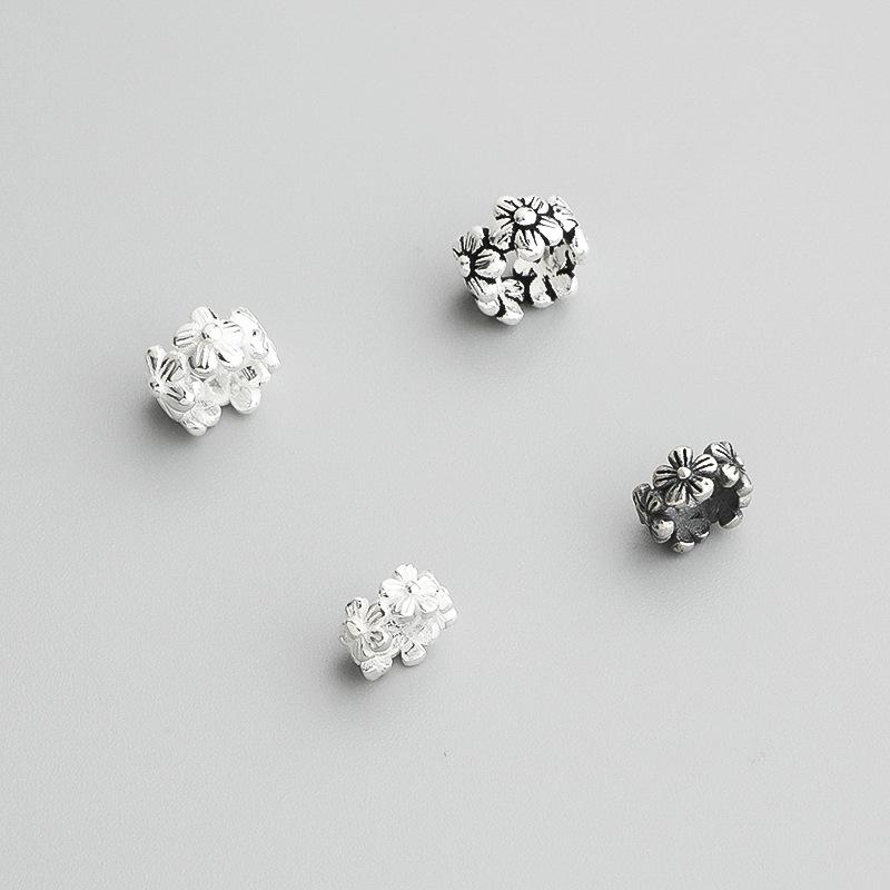 Бусины-разделители в виде цветка из стерлингового серебра 925 пробы для браслетов своими руками