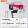 Electric Hoist, 550 lbs Lifting Capacity, 510W 220V Electric Steel Wire Winch with Wireless Remote Control, 40ft Single Cable Lifting Height & Pure