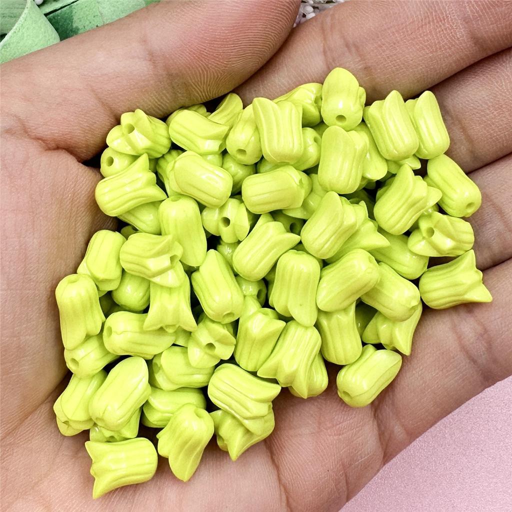 Loose Beads Flowers 7.5*9.6mm Necklace Jewelry Accessories 100PCS Bracelets Tulip Fashion Advanced For Jewelry Making DIY Acrylic