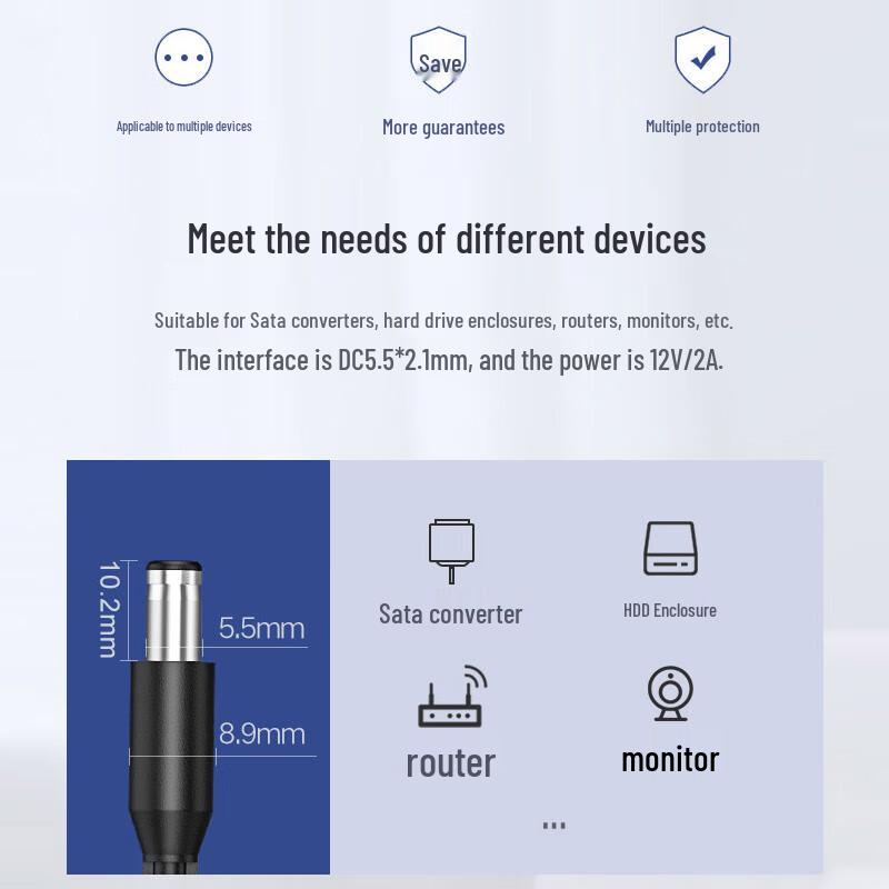 Dahua Surveillance Camera Accessories CN plug (adapter included)