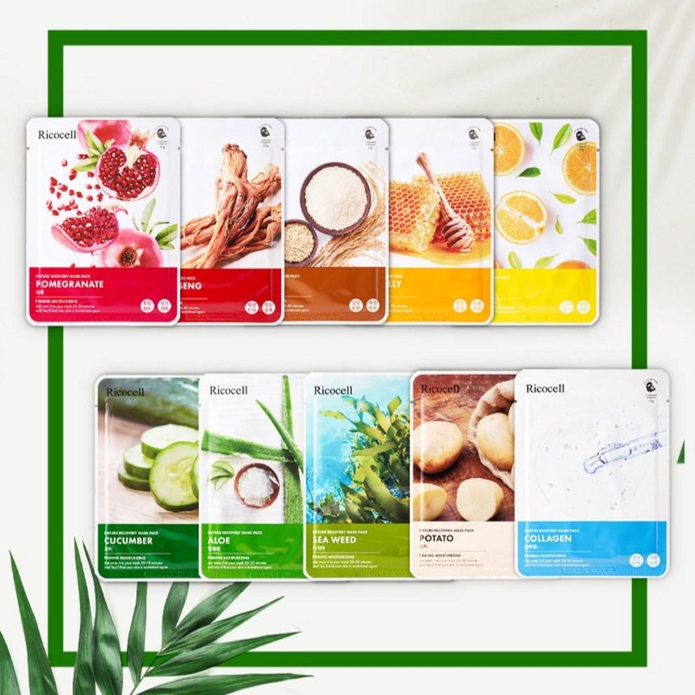 Маска-патч для восстановления кожиricosel Nature Recovery Mask Pack Алоэ, 30 шт., 1 упаковка